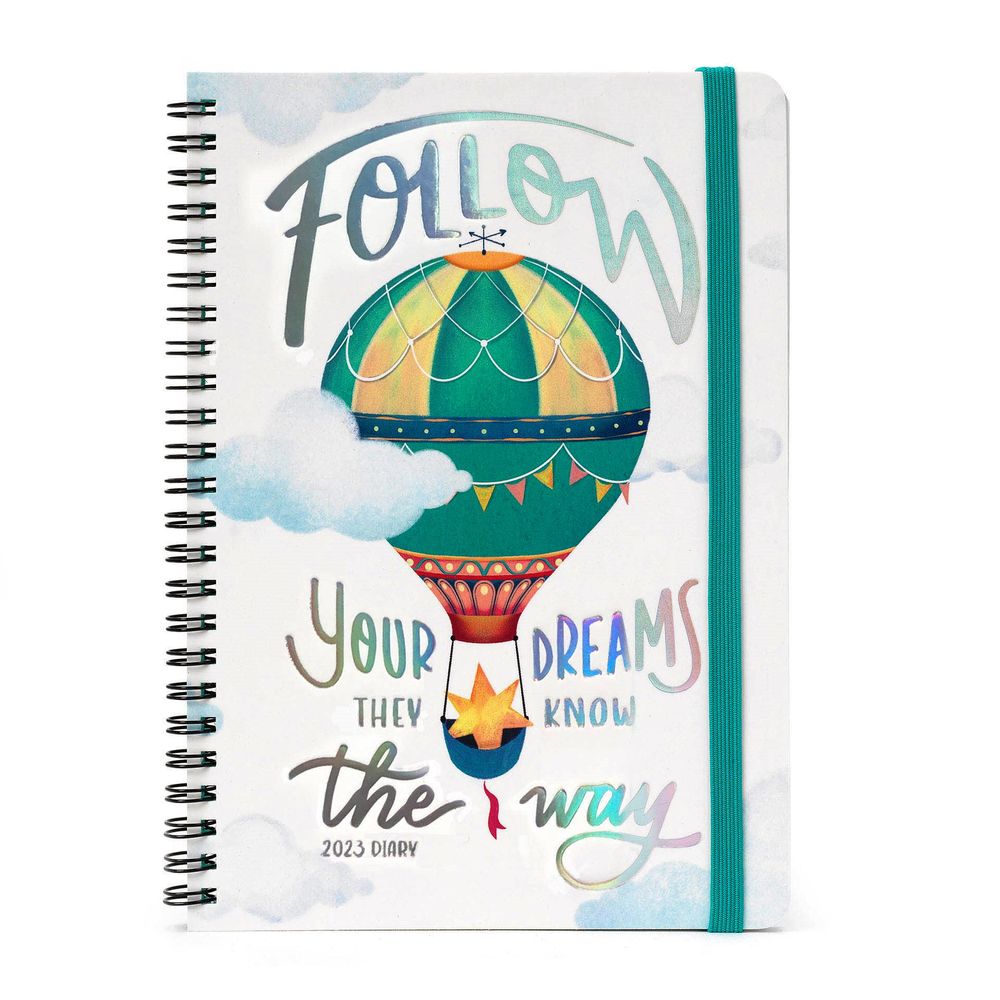 Legami Large Weekly Spiral Bound Diary 12 Month 2023 (15 x 21 cm) - Air Balloon