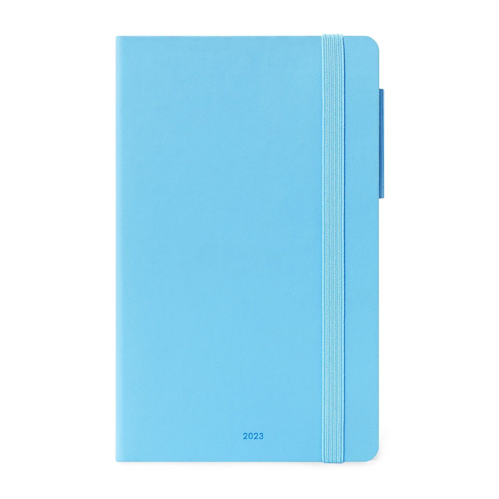 Legami Medium Monthly Diary 12 + 2 Month 2023 (12 x 18 cm) - Sky Blue