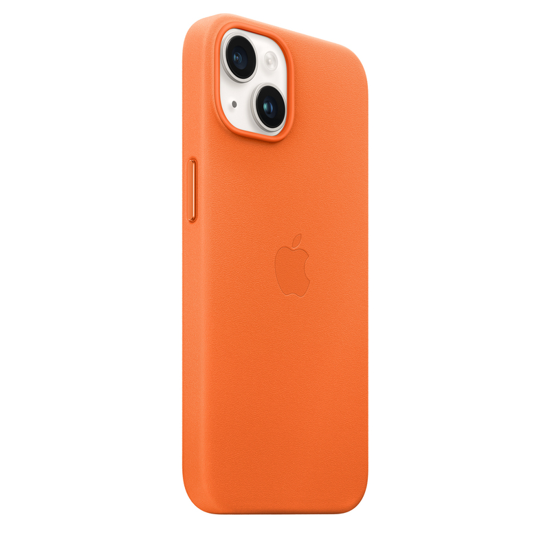 Apple Leather Case with MagSafe for iPhone 14 - Orange