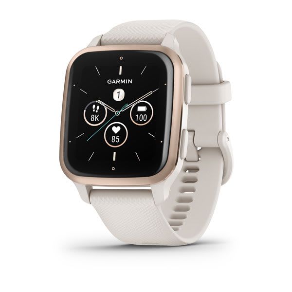 Garmin Venu Sq 2 - Music Edition Smartwatch - Ivory/Peach Gold