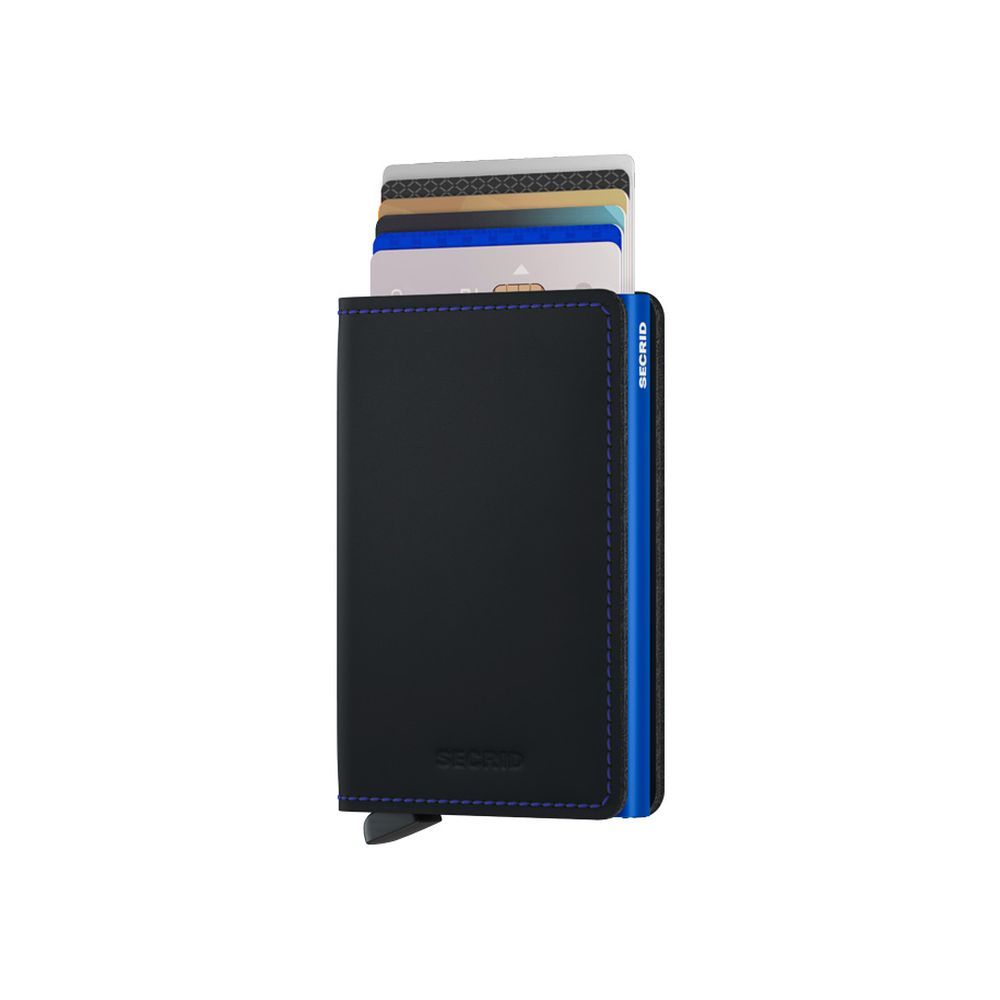 Secrid Slimwallet - Matte Leather - Black/Blue