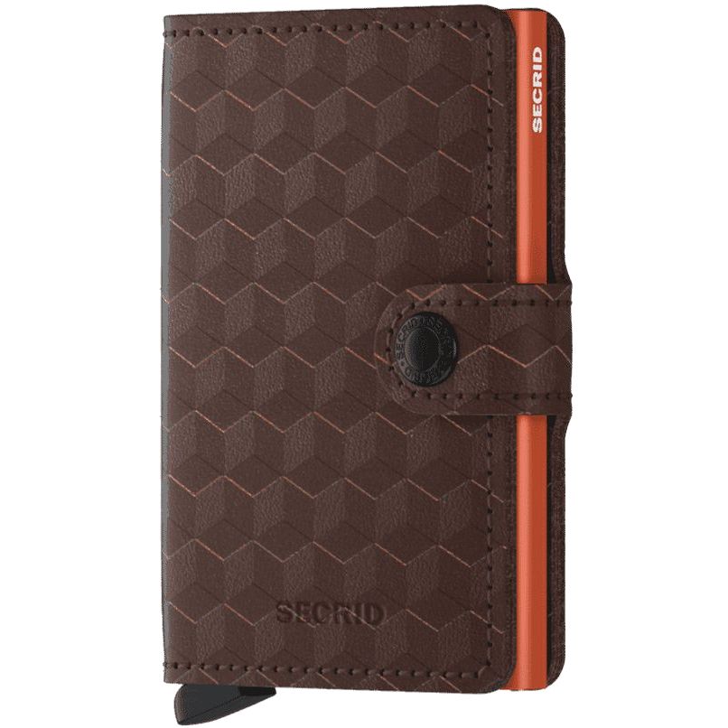 Secrid Miniwallet - Optical Leather - Brown/Orange