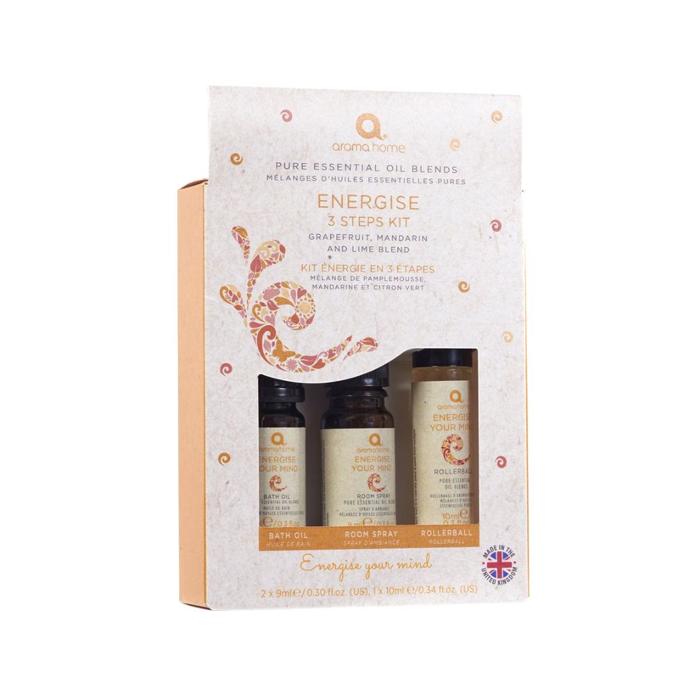 Aroma Home Essential Oils Energise 3 Steps Kit