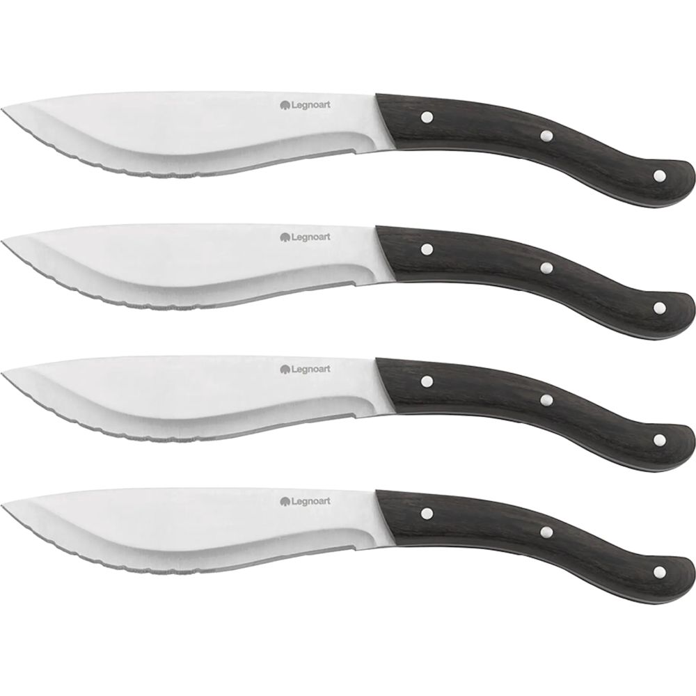 Legnoart Tomahawk Steak Knife Set With 4 Pcs Dark Handle