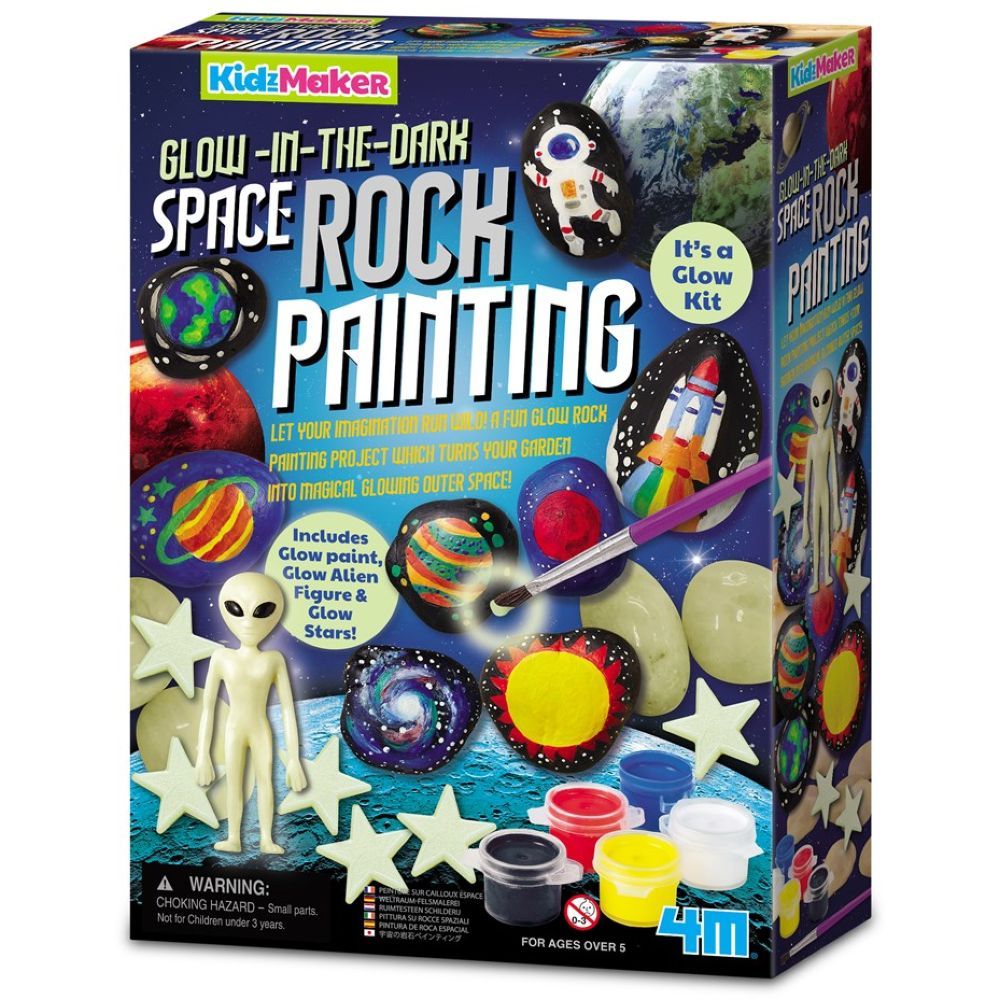 4M Kidzmaker Glow In The Dark Space Rock Painting Steam Kit