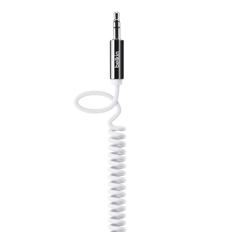 Belkin 3.5mm Coiled Aux Cable 1.8m White