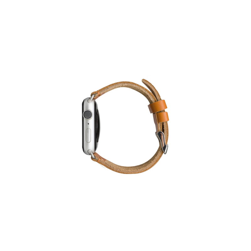 dbramante1992 Copenhagen Watch Strap Dark Saddle Brown Silver for Apple Watch 42/44mm (Compatible with Apple Watch 42/44/45mm)