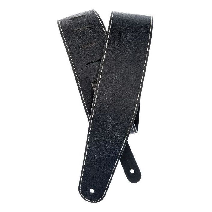 Planet Waves 25VNS00-DX Stonewashed Leather Guitar Strap w/Contrast Stitch (Black)