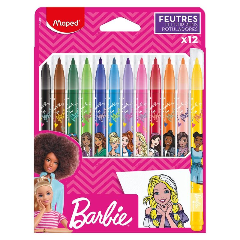 Maped Felt Tip Pen Barbie (Set of 12)