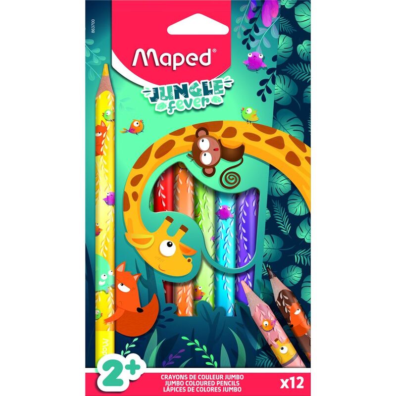 Maped Jungle Fever Jumbo Pencils (Set of 12)