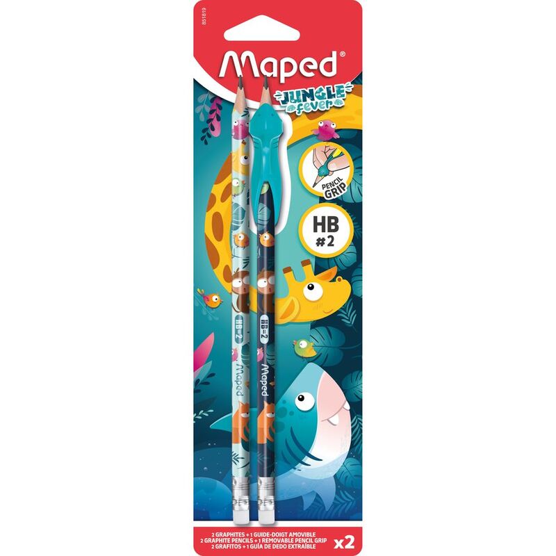 Maped Jungle Fever HB Pencil Eras X2 + Learning Tool Cb