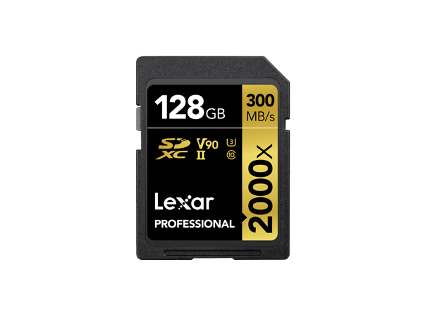 Lexar 128GB Lexar Professional 2000X SDHC UHS-II Cards/ Up To 300MB/S Read 260MB/S Write C10 V90 U3