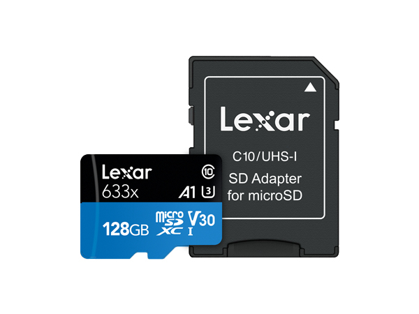 Lexar 128GB Lexar High-Performance 633X MicroSDXC UHS-I With SD Adapter/ Up To 100MB/S Read 45MB/S Write C10 A1 V30 U3