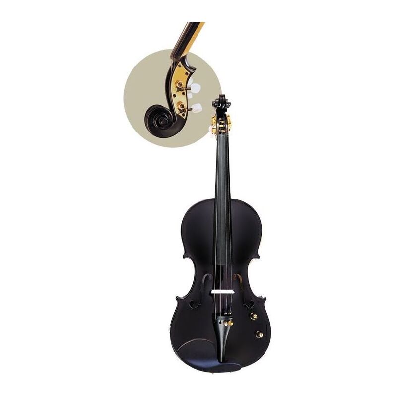 Hora Acoustic Electric Violin Outfit with Case/Bow & Rosin V100E - Black