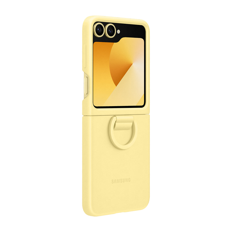 Samsung Flip6 Silicone Case With Ring - Yellow