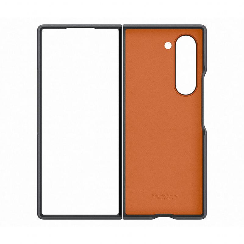 Samsung Fold6 Vegan Leather Case - Gray