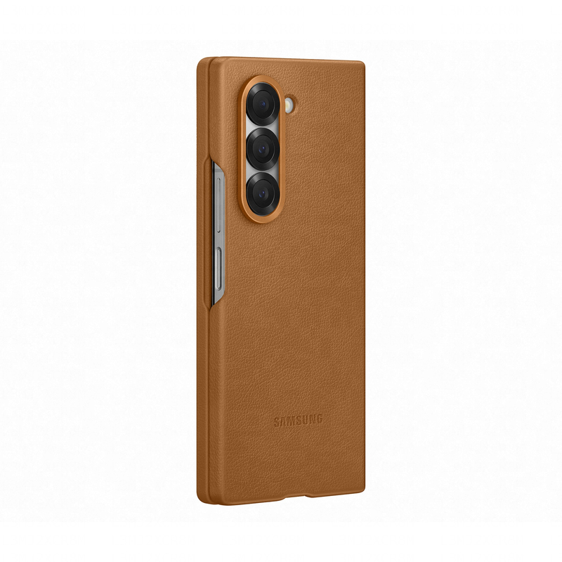 Samsung Fold6 Vegan Leather Case - Brown