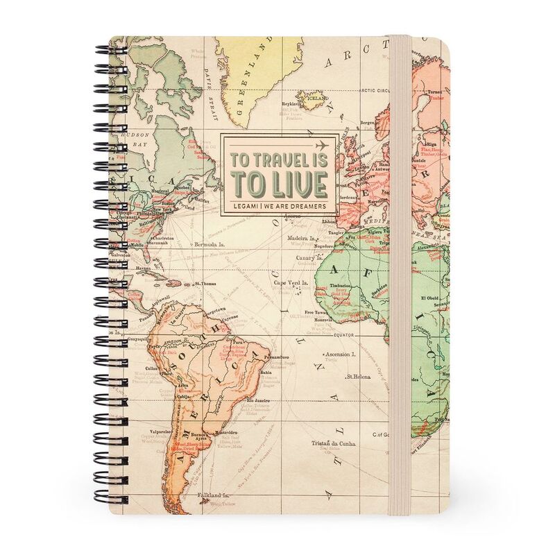 Legami Lined Spiral-Bound Notebook - Large - Travel (15 x 21 cm)