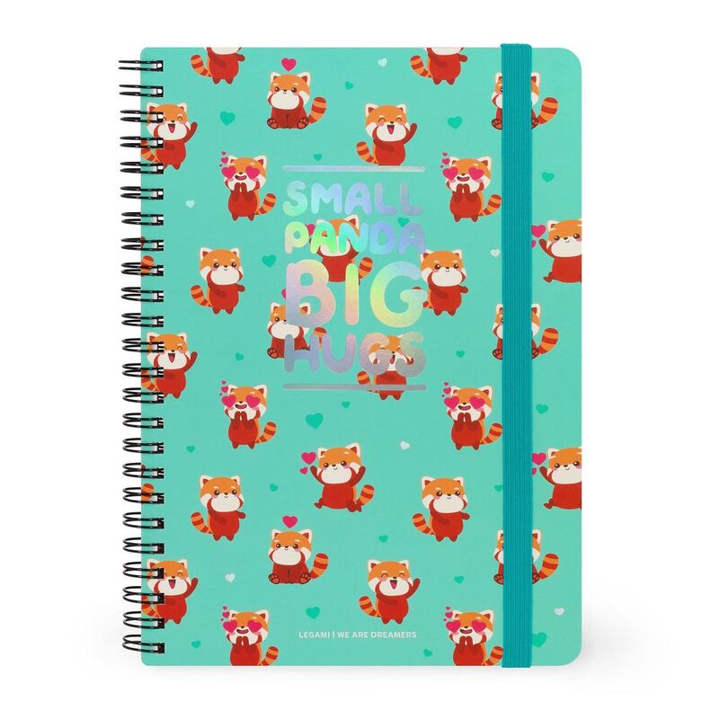 Legami Lined Spiral-Bound Notebook - Large - Red Panda (15 x 21 cm)