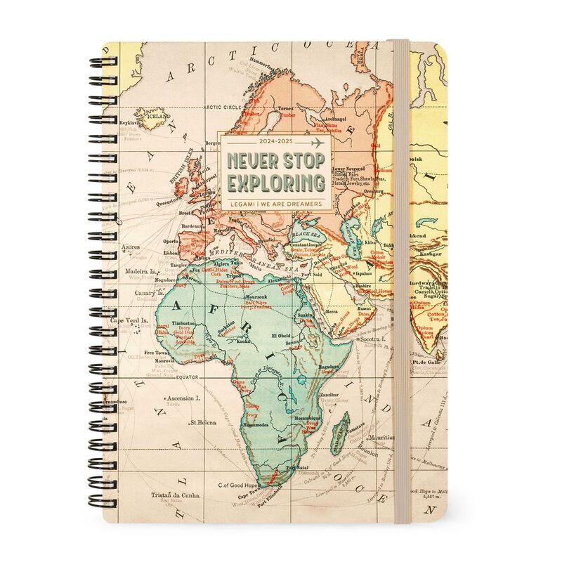 Legami Large 16-Month Weekly Spiral-Bound Diary - 2024/2025 - Travel (15 x 21 cm)