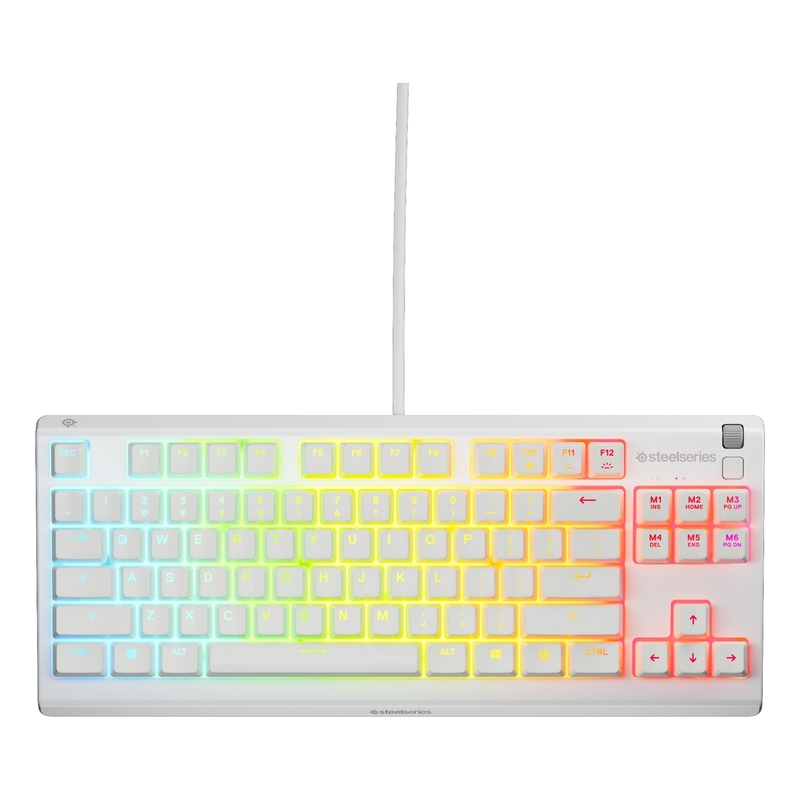 SteelSeries APEX 3 TKL White Gaming Keyboard - Whisper-Quiet Switch (US Layout)