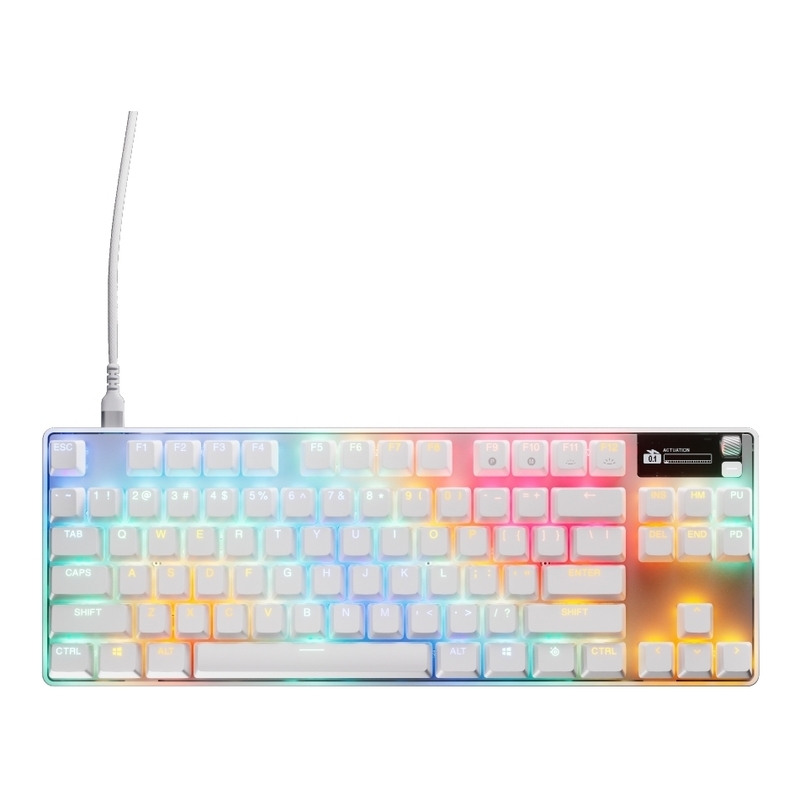 Steelseries Apex Pro Gen 3 TKL White Gaming Keyboard - OmniPoint 3.0 Adjustable HyperMagnetic Switches (US Layout)