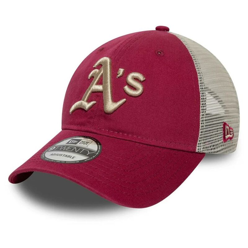 New Era Washed 9Twenty Trucker Oakland Athletics Dark Red Cap (One Size)