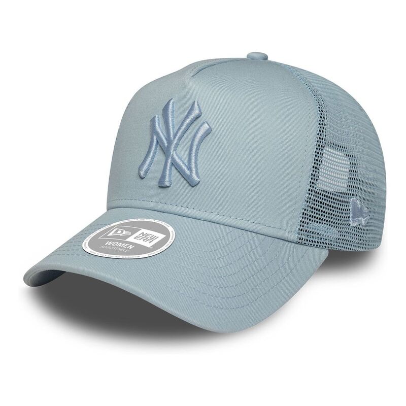 New Era Womens League Essential 9Forty Trucker New York Yankees Pastel Blue Cap (One Size)