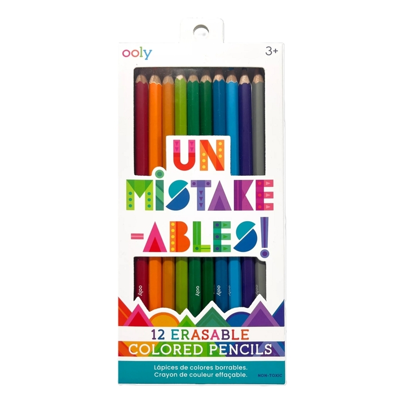 Ooly Un-Mistakeables! Erasable Colored Pencils - Set Of 12