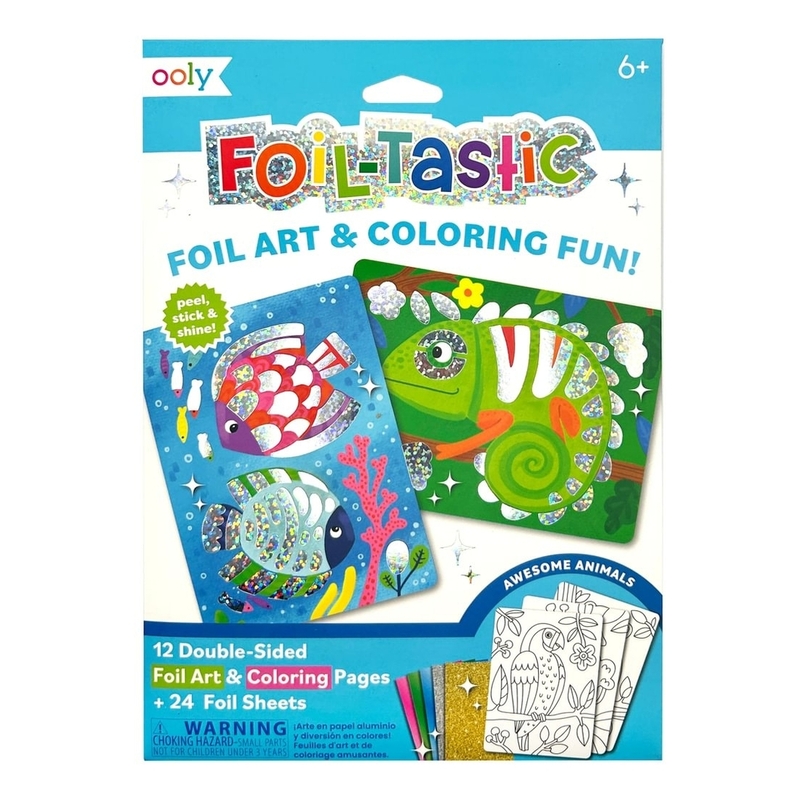 Ooly Foil-Tastic Foil Art & Coloring Set - Awesome Animals