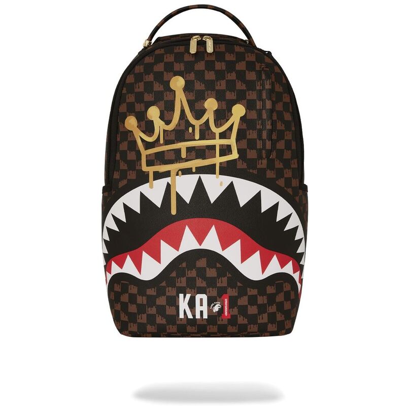 Sprayground Crown Drip Check X KA1 DLXSV Backpack Brown