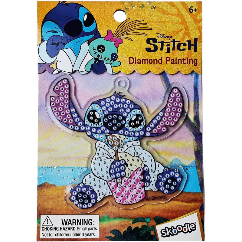 Skoodle Stitch Is Eating Diamond Painting Key Chain Kit
