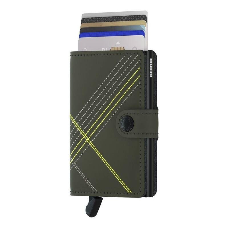 Secrid Miniwallet - Stitch Linea Leather - Lime