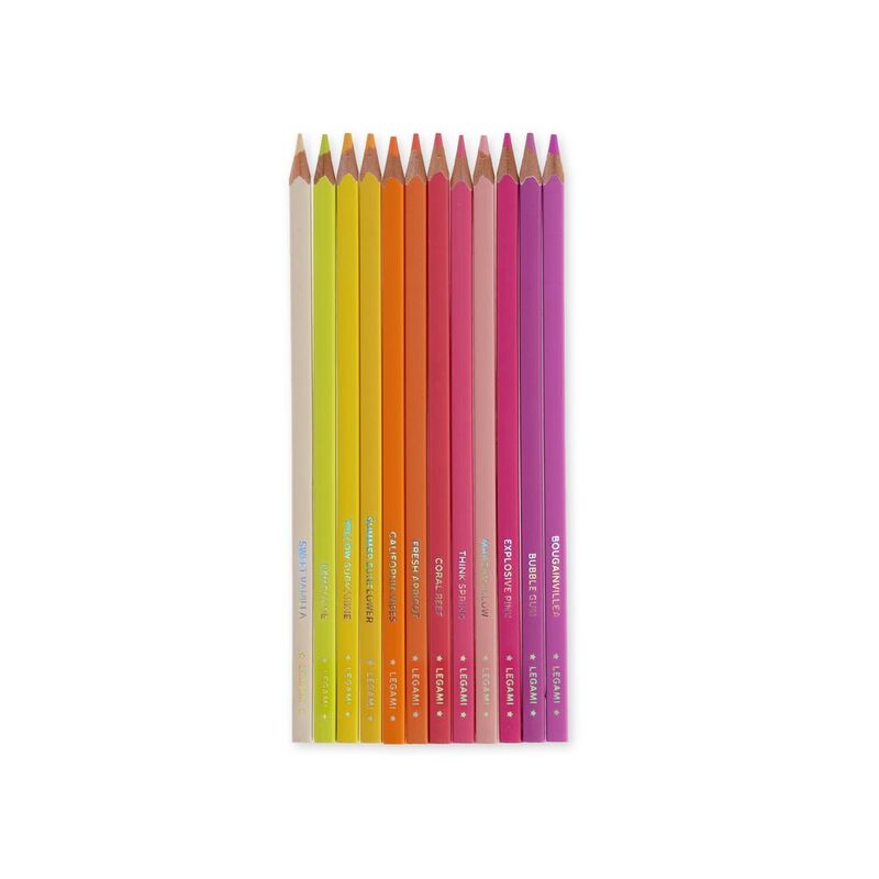 Legami Set of 12 Colouring Pencils - Live Colourfully - Magenta