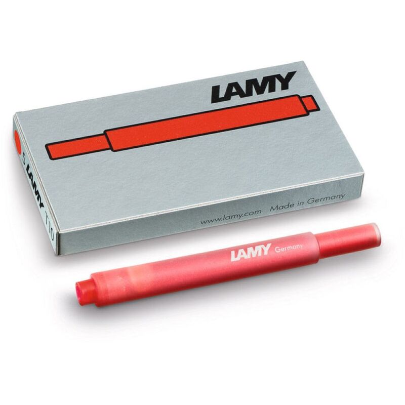 Lamy T 10 Box Ink Cartridges Red 5 Pack