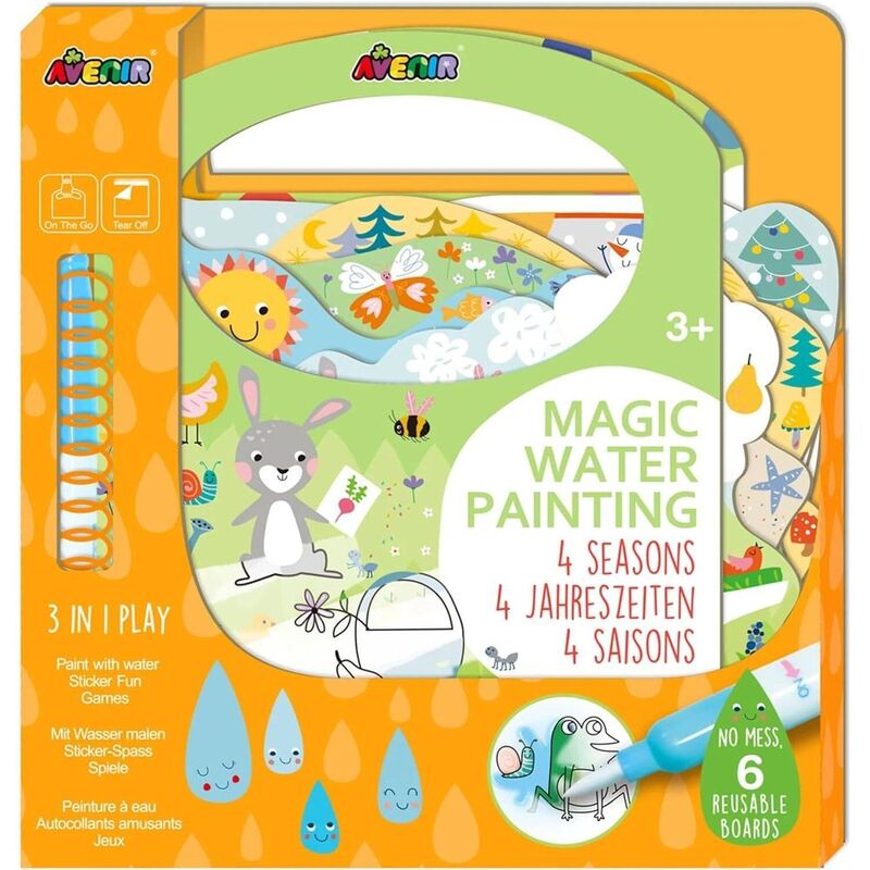 Avenir Magical Water Painting & Sticker Book - 4 Seasons