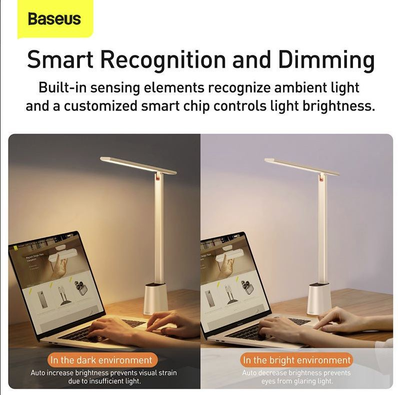 Baseus Smart Eye Series Rechargeable Folding Reading Desk Smart Lamp - White