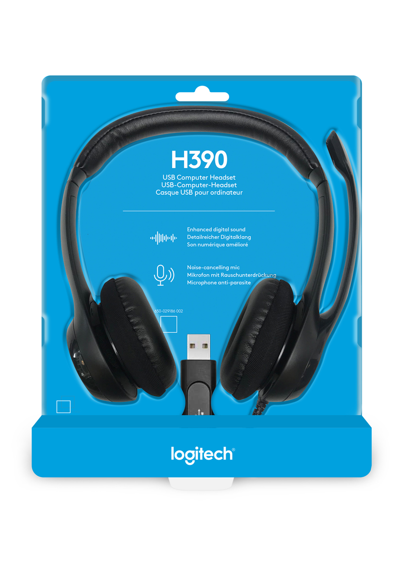 Logitech 981-000406 H390 USB Headset with Noise-Cancelling Mic